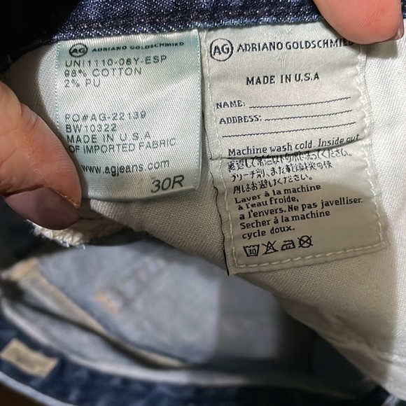 AG Adriano Goldschmied Stilt Cigarette Leg Blue Jeans Size 30. - Picture 4 of 6